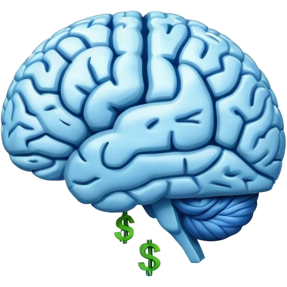 blue brain with dollar sign emoji
