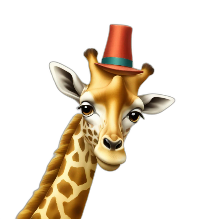 Girafe avec un chapeau chinois sur la tête emoji