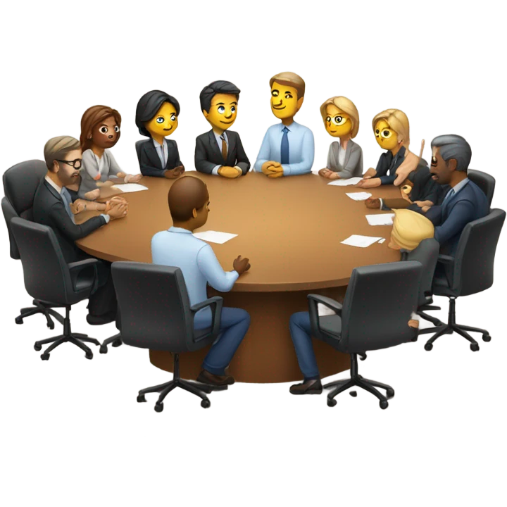 10 men and women work meeting at a table emoji