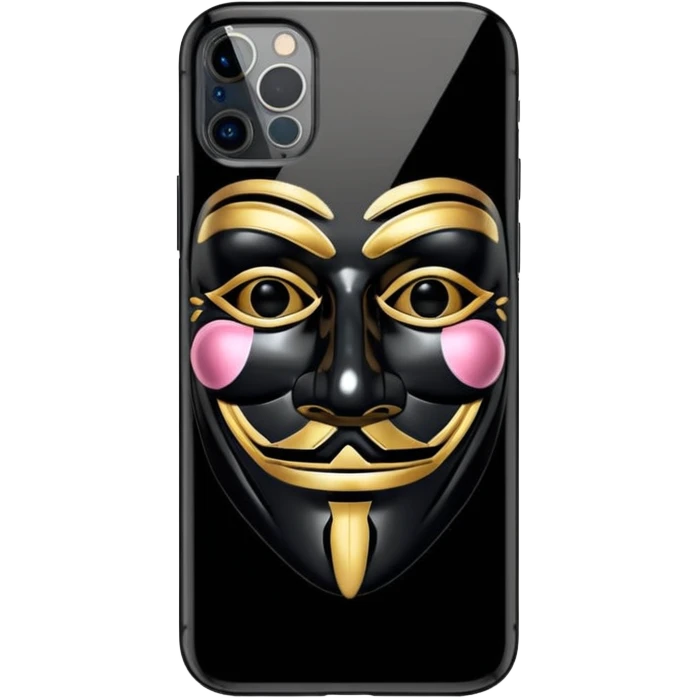 guy fawkes mask black  iphone 16 pro emoji