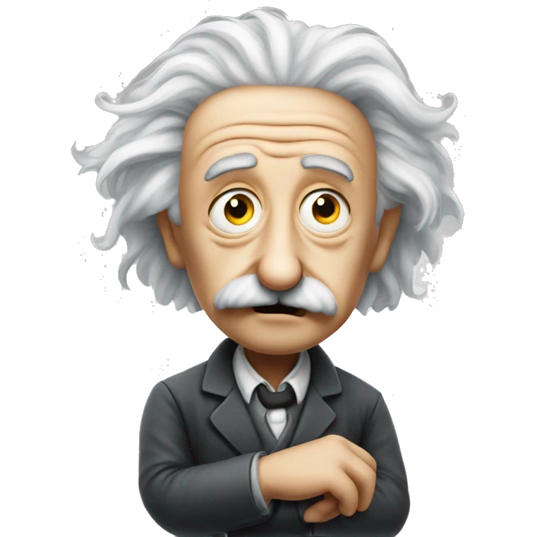 albert einstein with vawing hand emoji