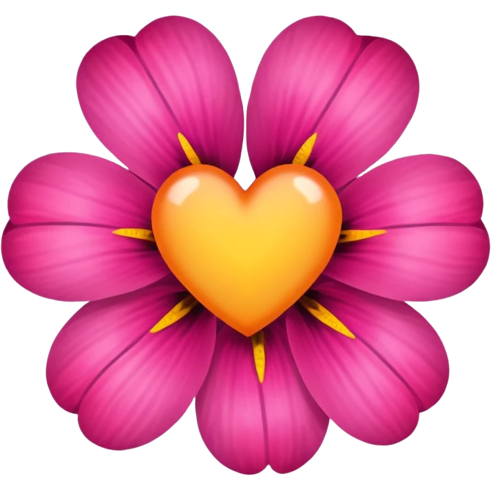 Flower but live heart centre  emoji