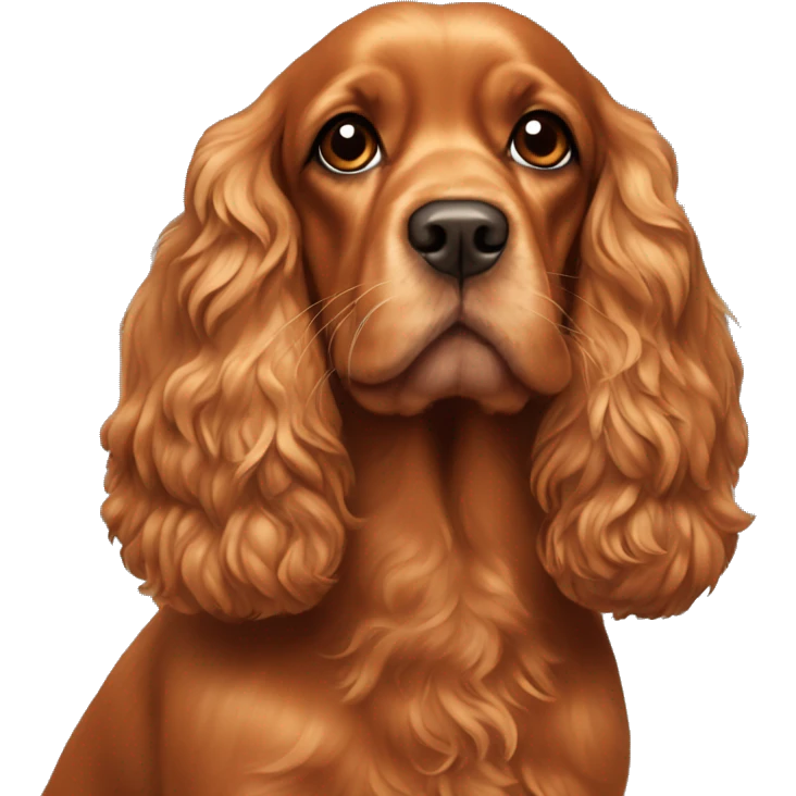 Realistic orange cocker spaniel with brown eyes  emoji