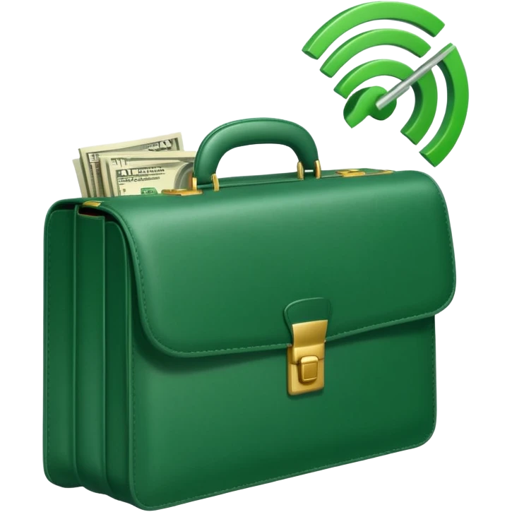 open wifi money filled briefcase emoji
