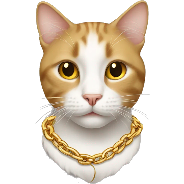 Cat wearing gold chain emoji