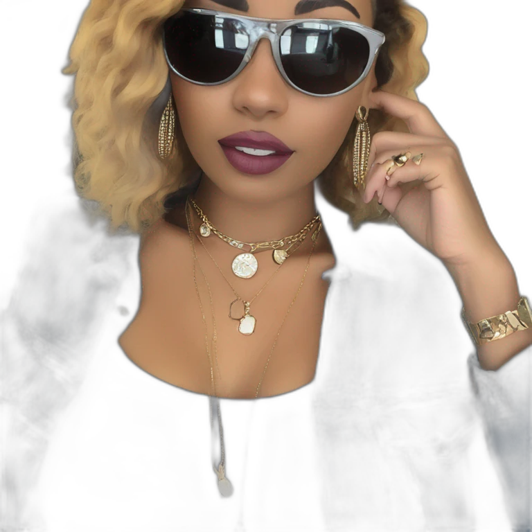 golden glam girl shimmering jewelry emoji