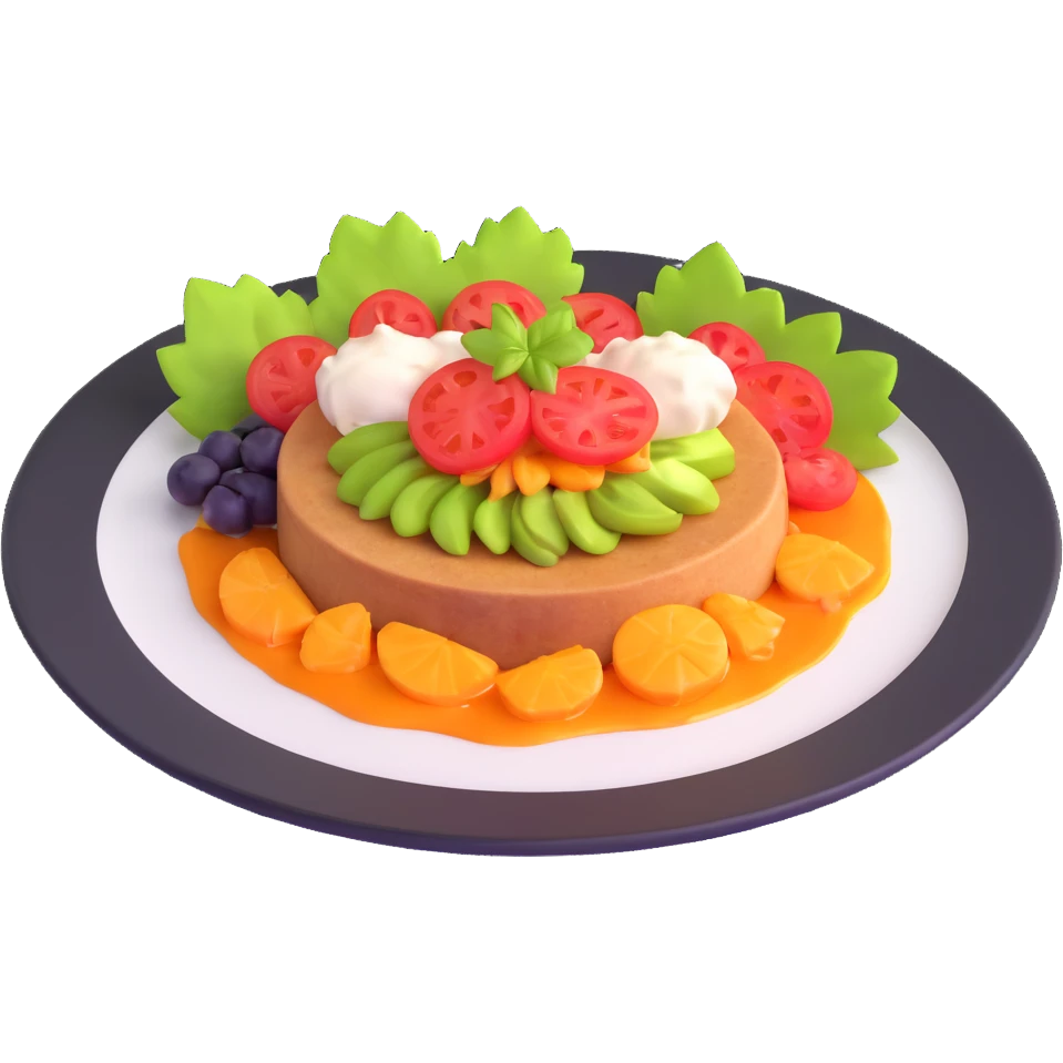 gourmet dish with garnish, delicious food emoji