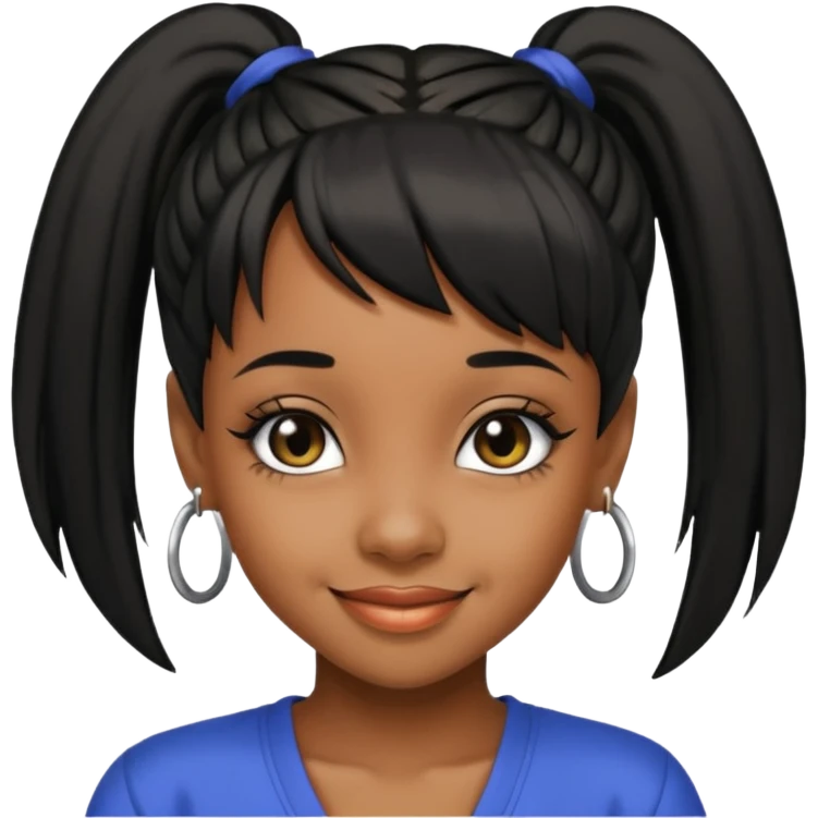Lisa Left Eye Lopes with black ponytail hair  emoji