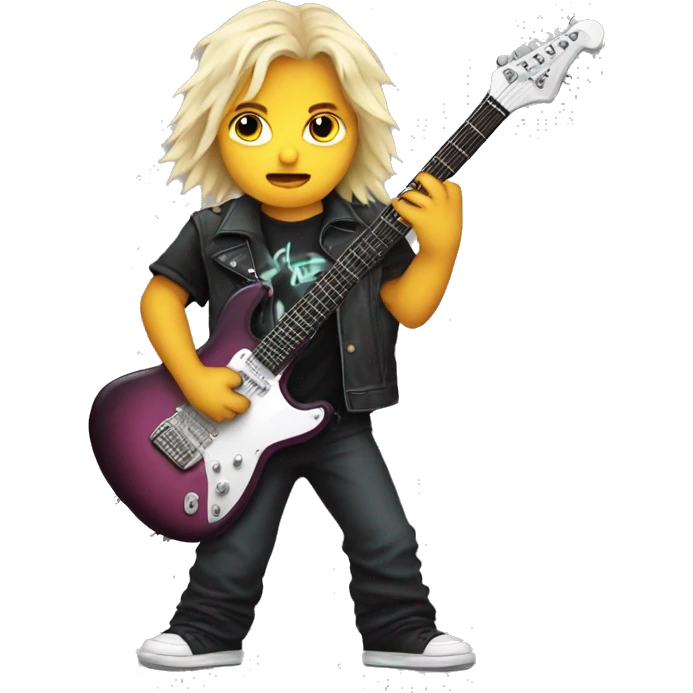 Heavy metal kid with electric Guitar emoji