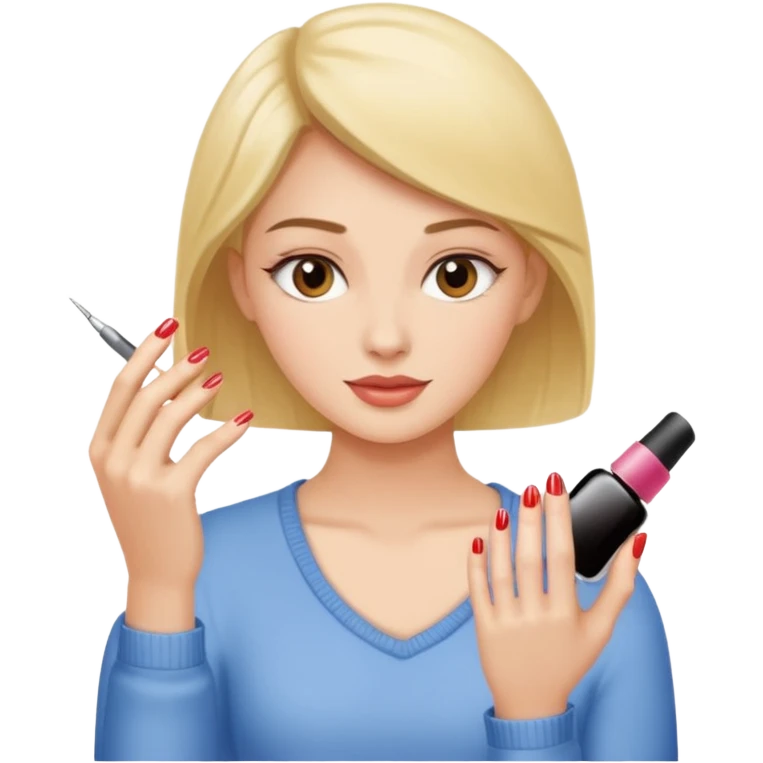 A woman doing her nails  emoji
