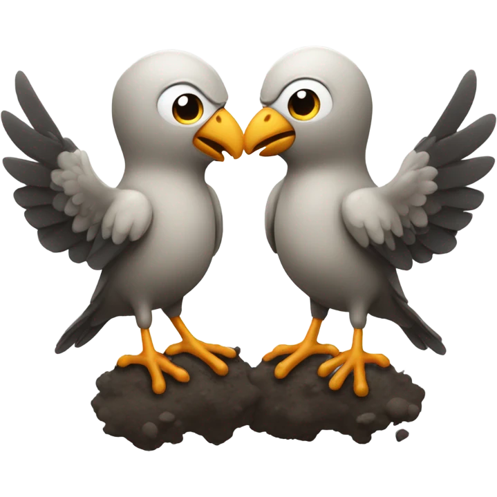 Two stinky smelly birds holding hands emoji