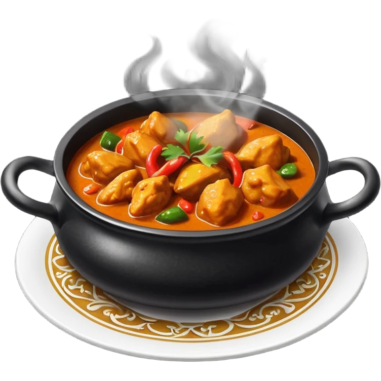 Desi chicken curry in black corai emoji