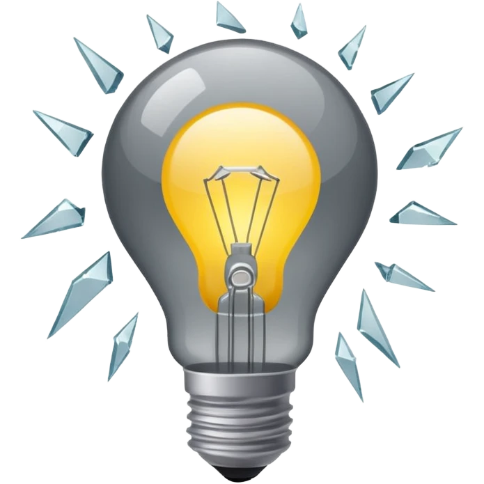 broken gray light bulb emoji