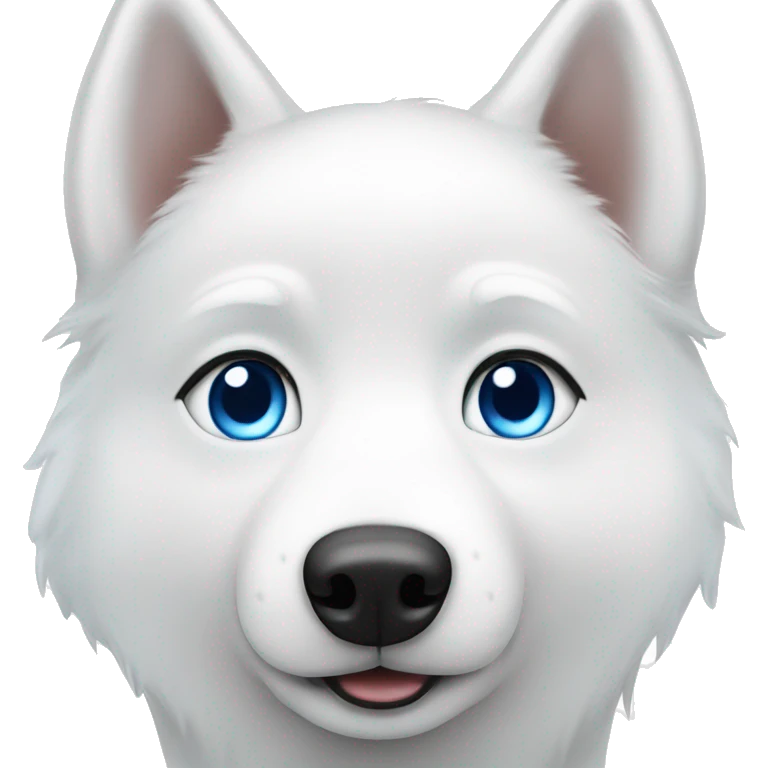 pure white husky with blue eyes emoji