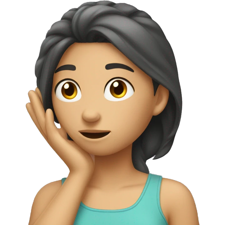 girl scratching head acting shy emoji