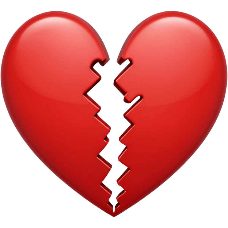 heart broken in half red emoji