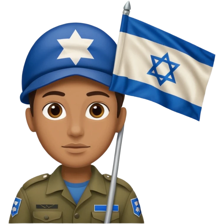 חייל ישראלי מחזיק דגל ישראל emoji