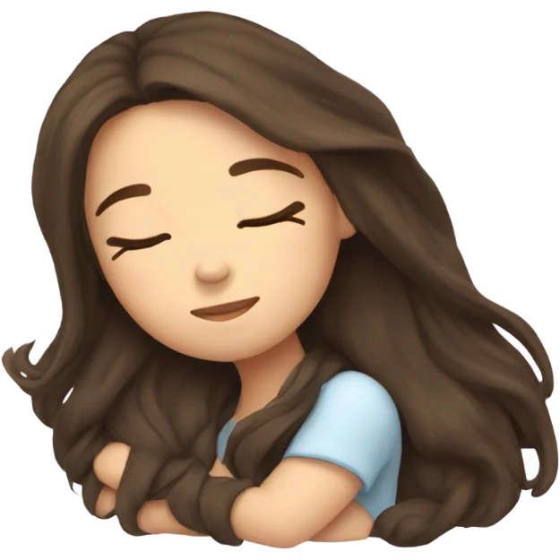 Brunette girl sleeping emoji