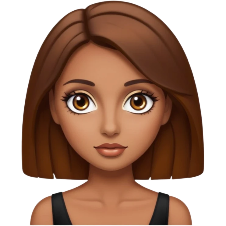 big dark eyes and tanned skin brown hair glamorous  emoji