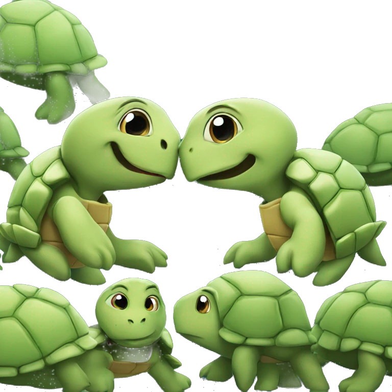 Kissing turtles emoji