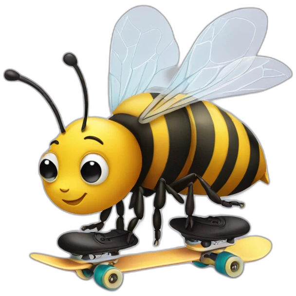 A bee on a skate emoji