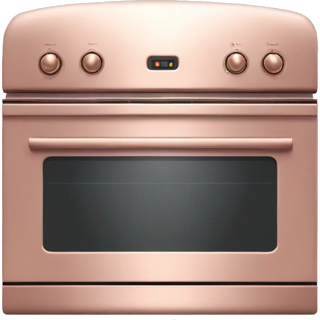 Realistic side view of rose gold oven. emoji