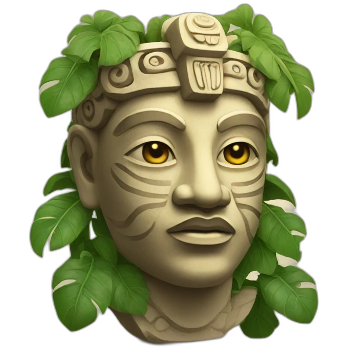 mayan egyptian statue of god with lianas emoji