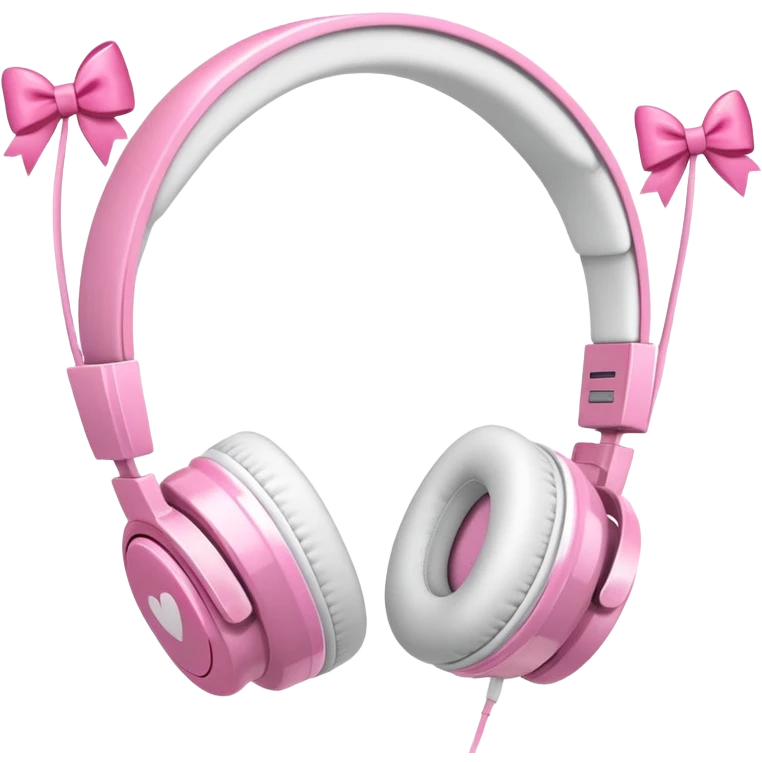 White headphones with bows  emoji