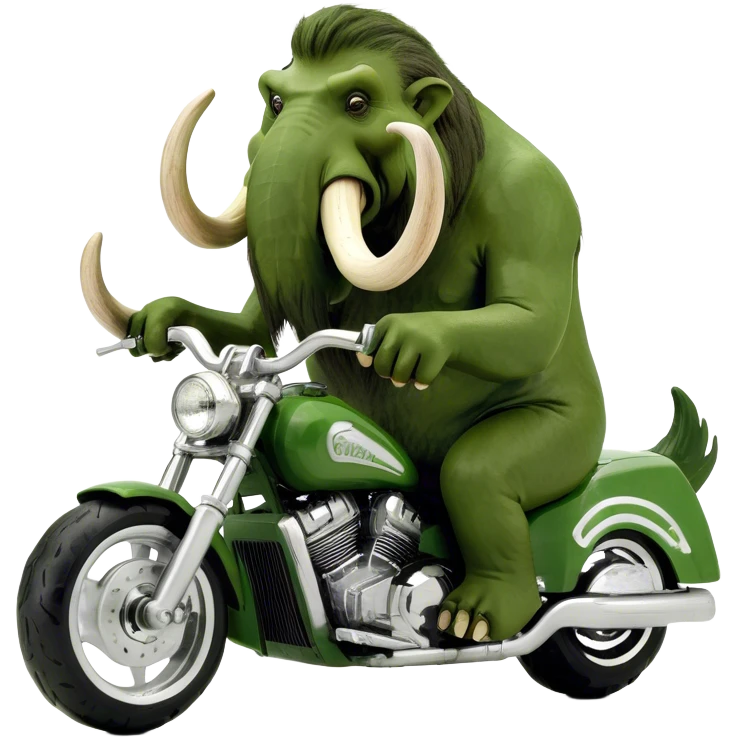 mammoth riding a motorcycle  emoji