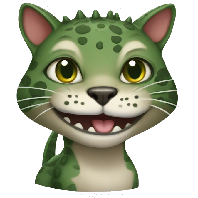 hybrid of cat and crocodile emoji