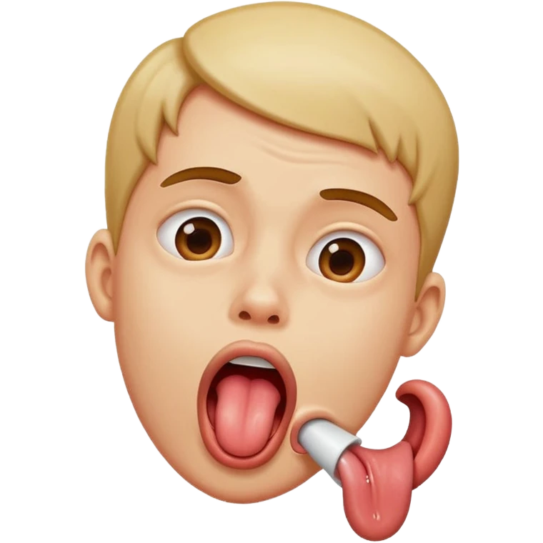person choking them self with tongue out funny emoji