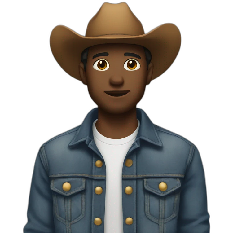 Cowboy wearing Jean jacket and flannel shirt  emoji