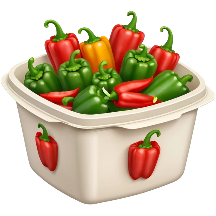 Beef and pepper Chinese dish in takeout container emoji