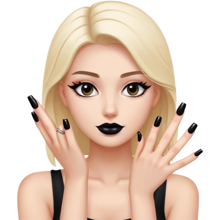 Manicure black nails emoji