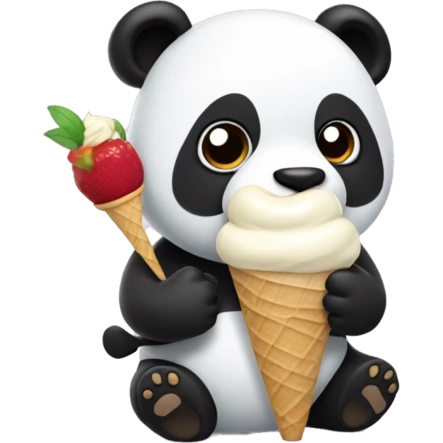 Panda eating ice cream emoji