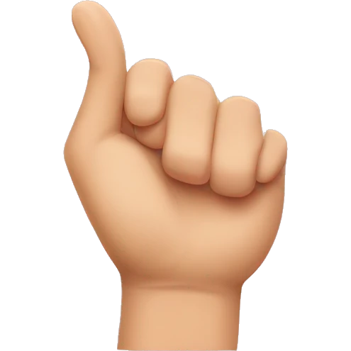 Thumb and forefinger cross to make heart emoji