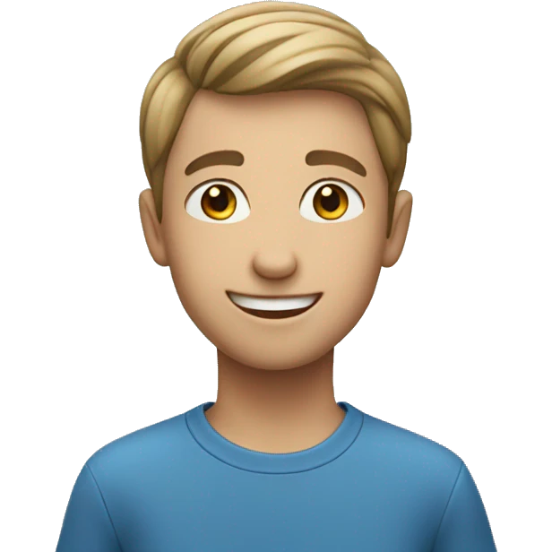 smiling boy in blue shirt emoji