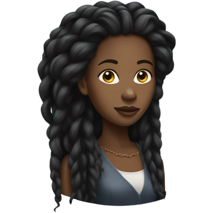 A black girl with locs  emoji