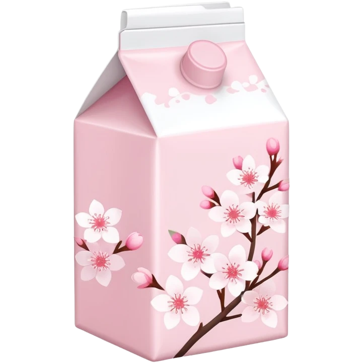 Cute Pastel pink and white Cherry Blossom Sakura Milk Carton emoji