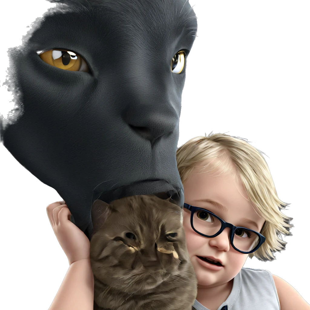 boy with sunglasses and cat emoji