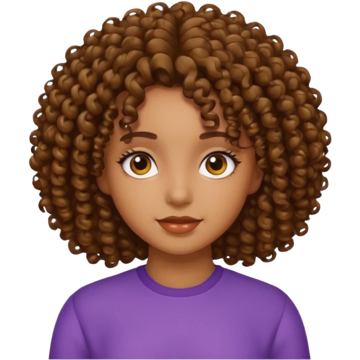 بنت شعرها كيرلي emoji