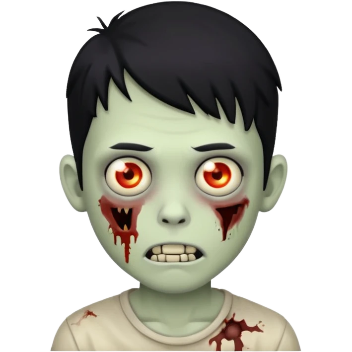 boy zombie with black hair emoji