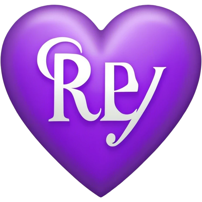 Purple Heart with the letters Riley in the middle  emoji