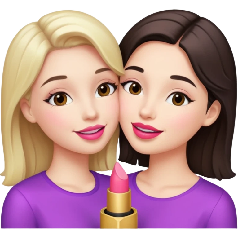 A girl kissing a girl  emoji
