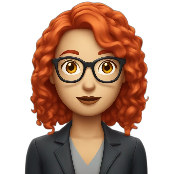 red bull witch journalist with red hair and rectangle eyeglasses emoji