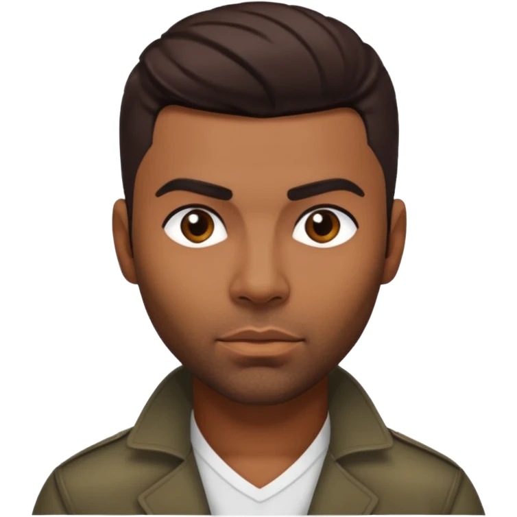 Ginuwine with dark brown hair emoji