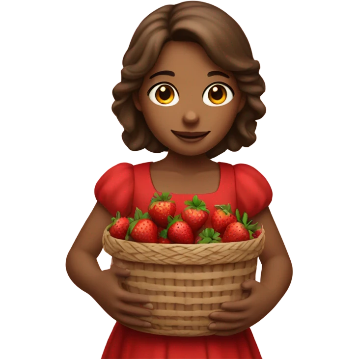 Strawberry girl with brown hair emoji