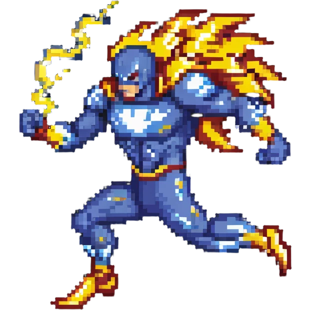 Reverse Flash speedster villain running with lightning emoji