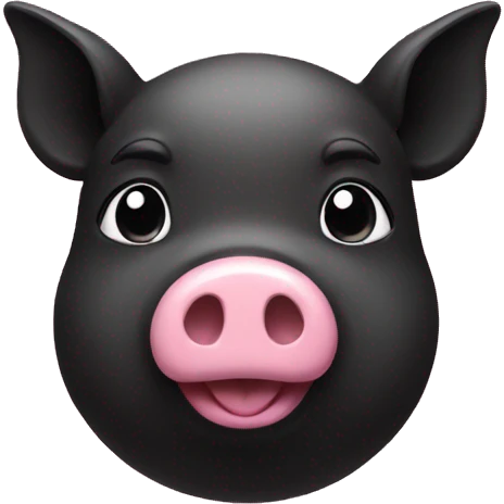 Black heard with a pink pig emoji