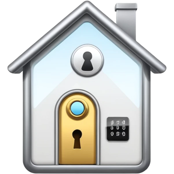 house with digital lock emoji